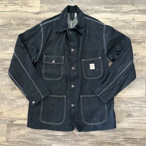 Vintage 70s Mahagamage 007 KGBR Unlined Denim Chore Jacket Size 42